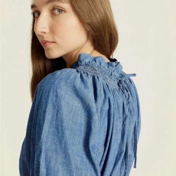 NWT J. Crew size M denim dress in chambray - Picture 2 of 11